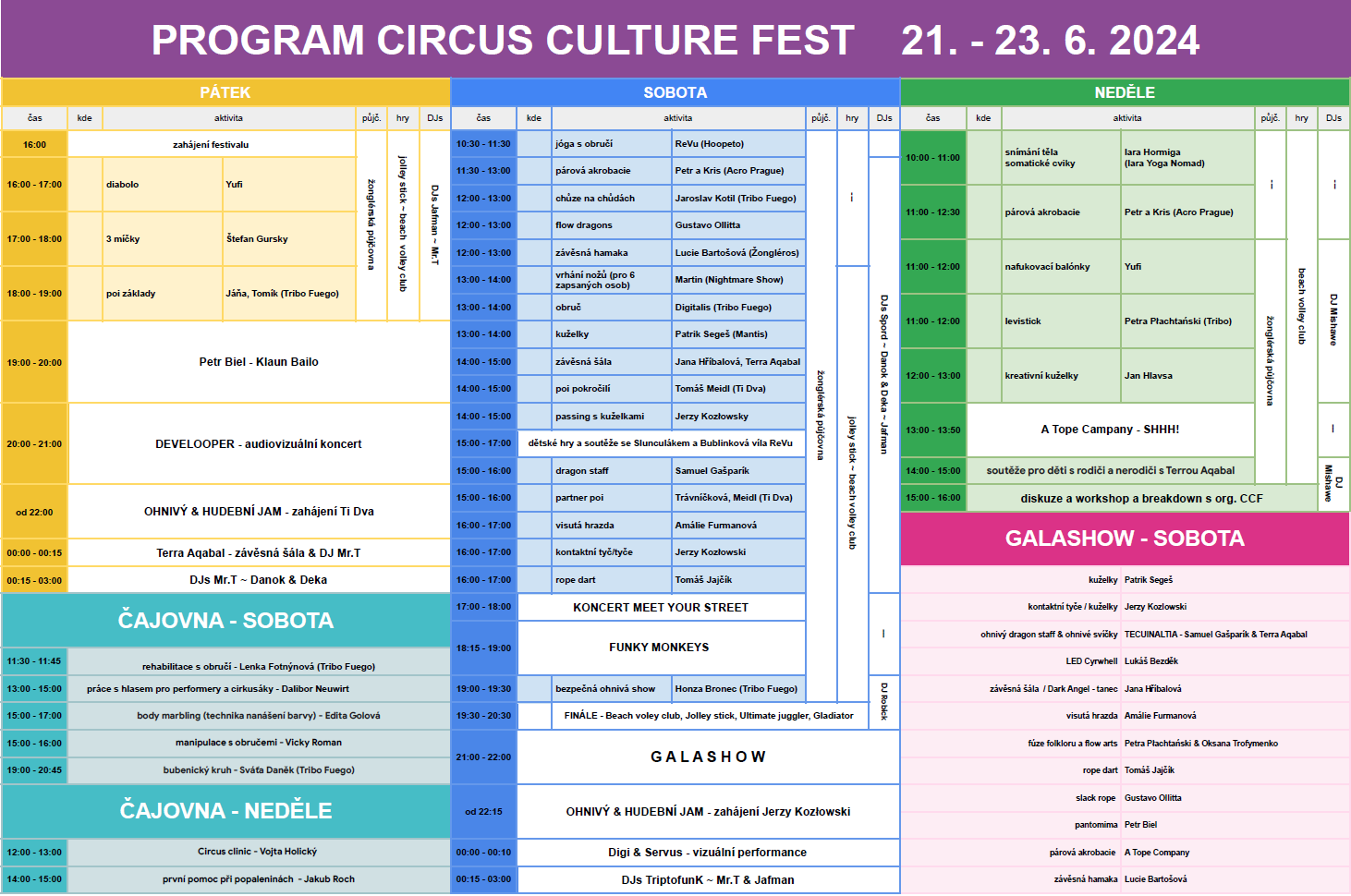 CCF 2024 kompletní program festivalu